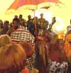 The Ashanti King Otumfuo Osei Tutu II greets the Danish delegation