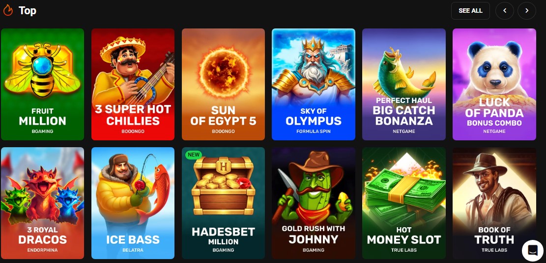 HadesBet casino Games